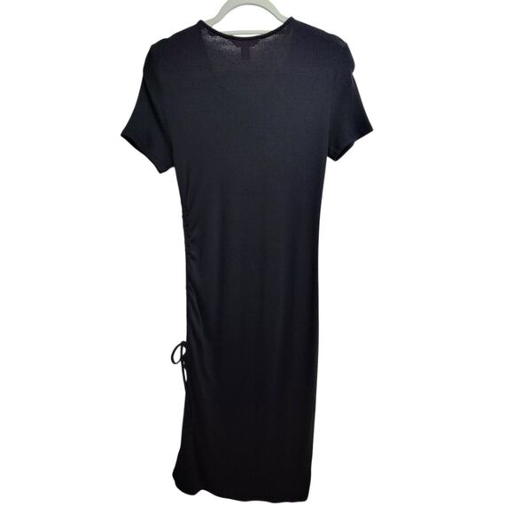 Joe Fresh Black Side Cinch Midi Dress Size Small - Picture 2 of 10